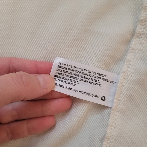 A New Day Women's Oversized Ribbed Courdroy Cream Button Up Shirt Size XS - Picture 6 of 6